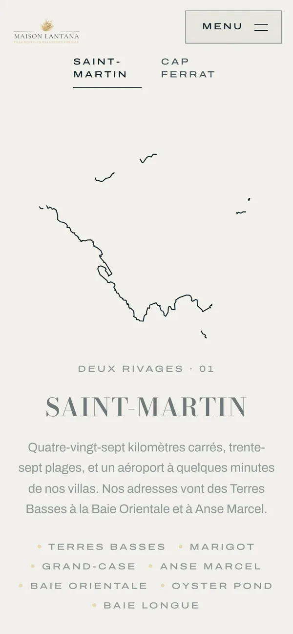 Maison Lantana, la carte, sur téléphone