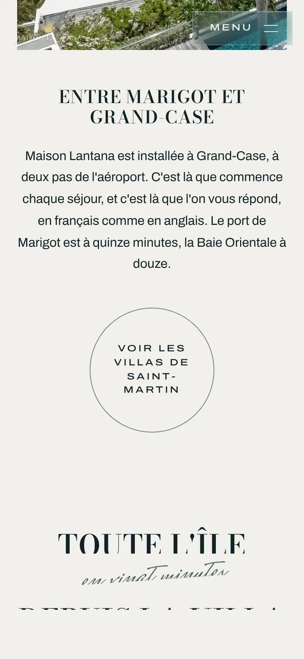 Maison Lantana, l'île d'abord, sur téléphone