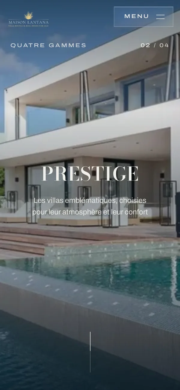 Les gammes de villas sur téléphone