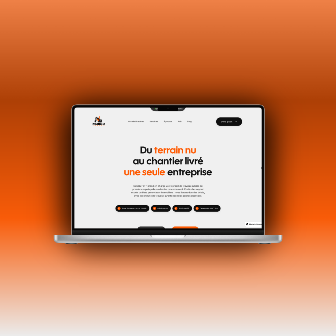 Nebbiu FBTP, site et application